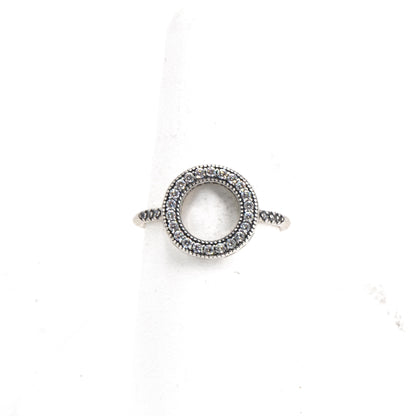 Sterling Silver Sparkling Halo Cubic Zirconia Band