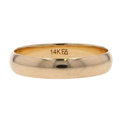 14K Gold Half Round Band