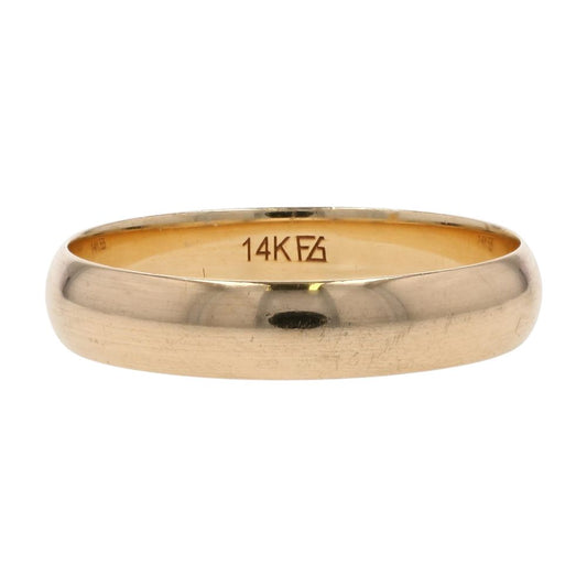 14K Gold Half Round Band