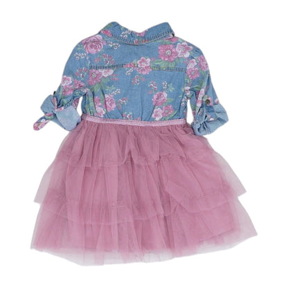 Blue Color Block Midi Dress