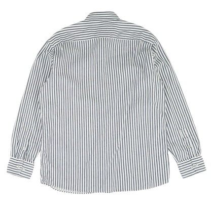 Navy Striped Long Sleeve Button Down
