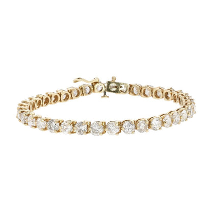 12.06 ct 14K Gold Round Diamond Tennis Bracelet