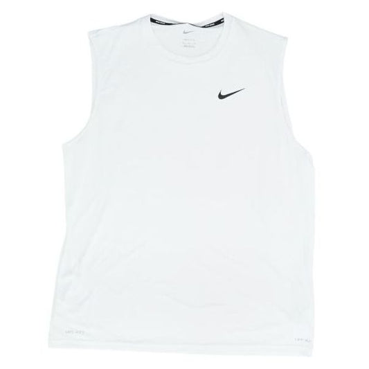 White Solid Swim Top