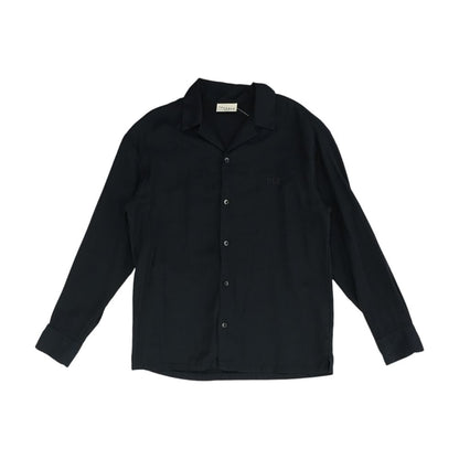 Black Solid Long Sleeve Button Down