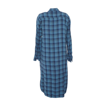 Blue Plaid Midi Dress