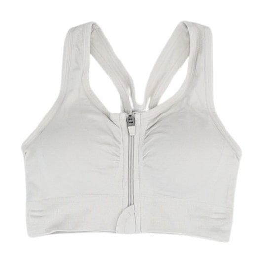 Beige Solid Sports Bra