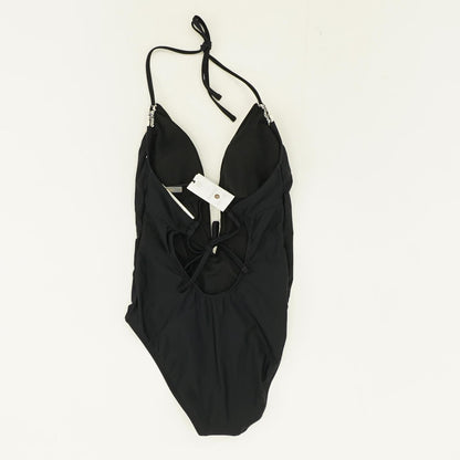 Black Embroidered Detail One-Piece