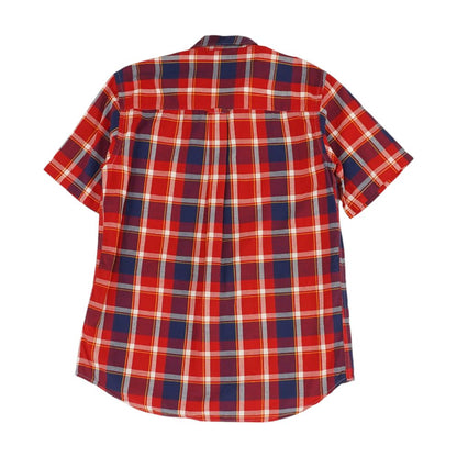 Red Plaid Short Sleeve Button Down
