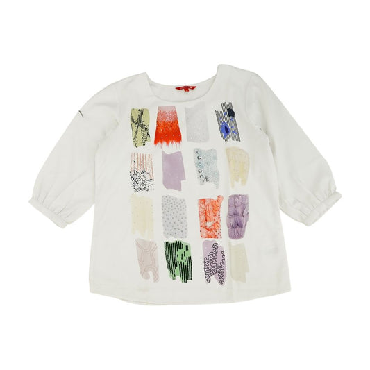 White Graphic Blouse