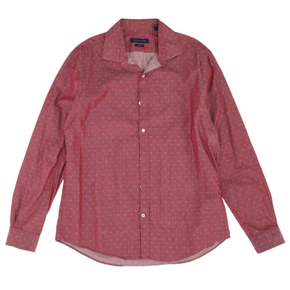 Red Graphic Long Sleeve Button Down