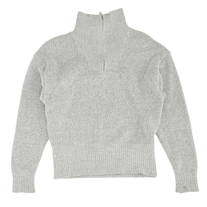 Gray Solid 1/4 Zip Sweater