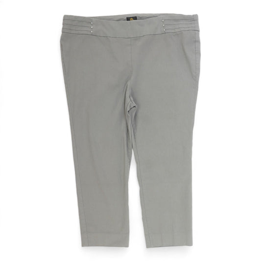Gray Solid Capri Pants