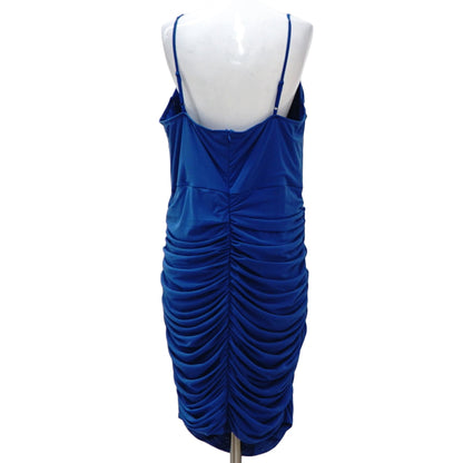 Blue Solid Mini Dress