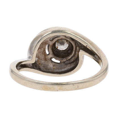 .10 Ct 14K White Gold Illusion Set Round Diamond Promise Ring