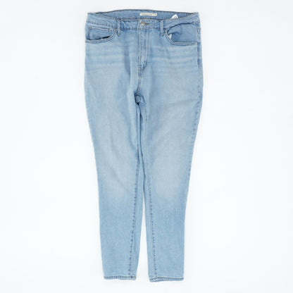 721 Blue Solid High Rise Skinny Leg Jeans