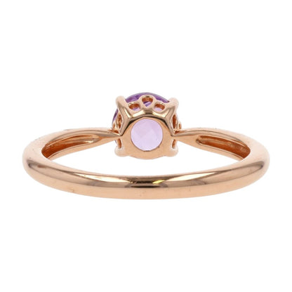 .75 Ct 14K Rose Gold Round Pixel Cut Amethyst Stackable Ring