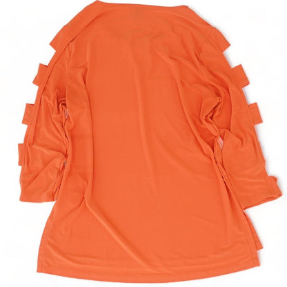 Orange Solid 3/4 Sleeve Blouse