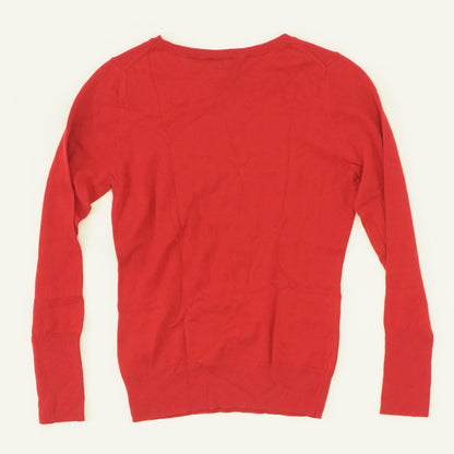 Red Solid Crewneck Sweater