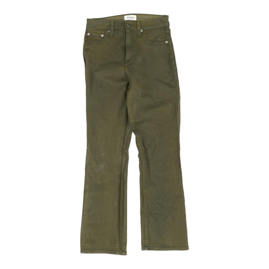 Green Solid High Rise Bootcut Jeans