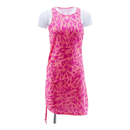 Coral Graphic Midi Dress