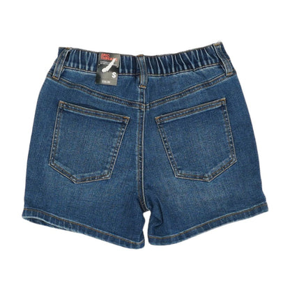 Blue Solid Denim Shorts