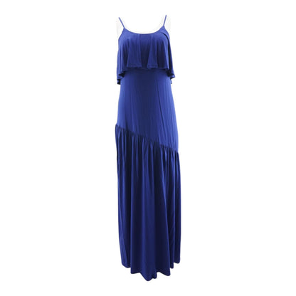 Blue Solid Maxi Dress