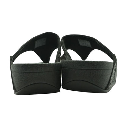 Black Wedged Sandals