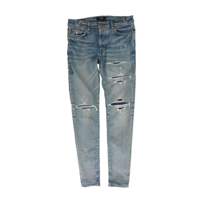 Blue MA Varsity Repair Jeans