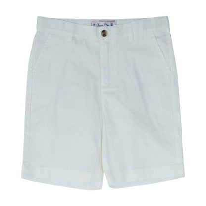 White Solid Chino Shorts