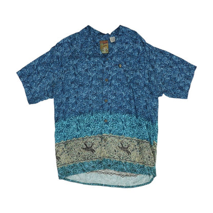Blue Misc Short Sleeve Button Down