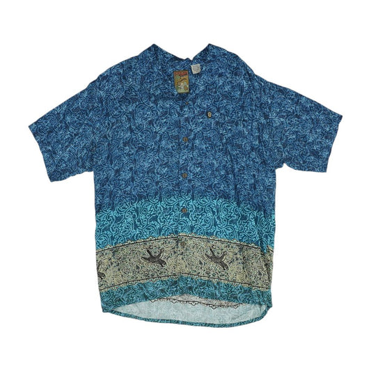 Blue Misc Short Sleeve Button Down