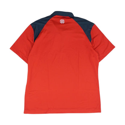 Red Color Block Short Sleeve Polo