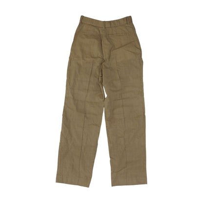 Brown Front Slit Wool Pant