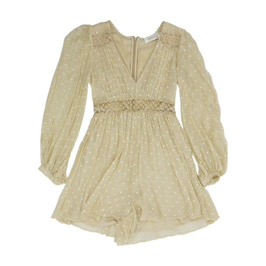 Beige Polka Dot Romper