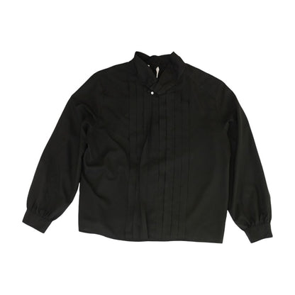 Black Solid Long Sleeve Blouse