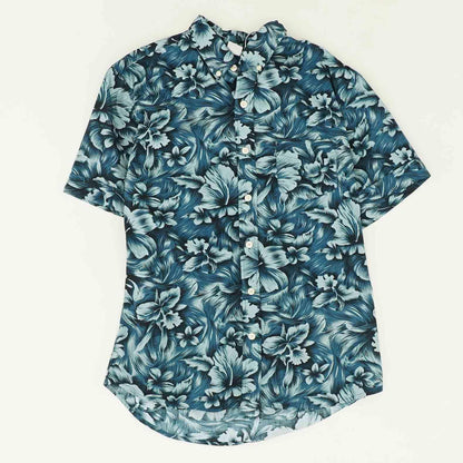 Teal Floral Short Sleeve Button Down