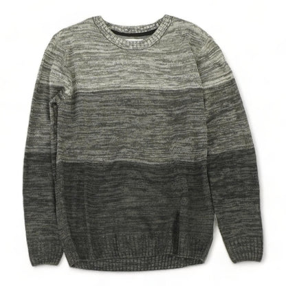 Gray Color Block Cardigan Sweater