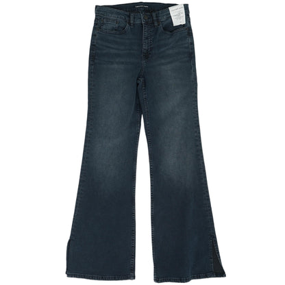 Blue Solid High Rise Bell Bottom Jeans