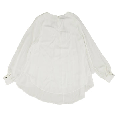 White Solid Long Sleeve Blouse