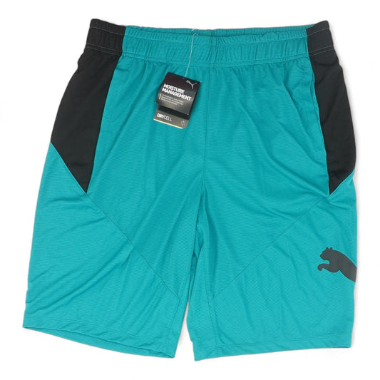 Teal Color Block Active Shorts