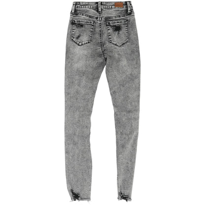 Charcoal Solid High Rise Skinny Leg Jeans