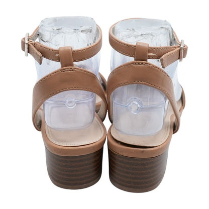 Brown Block Heel Sandals