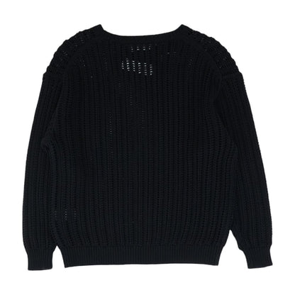 Black Solid Knit Top