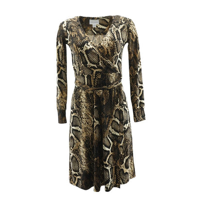 Brown Animal Midi Dress