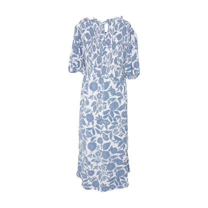 White Floral Midi Dress