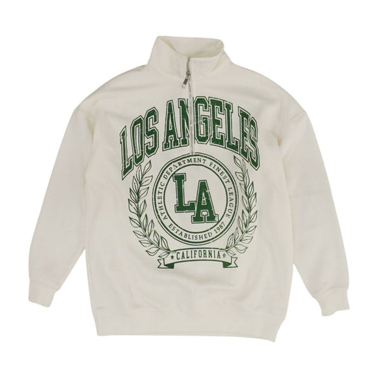 Ivory Graphic 1/4 Zip Pullover