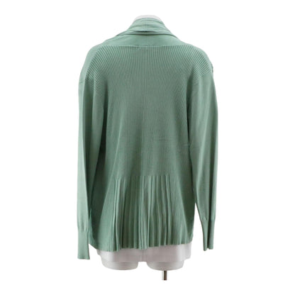 Green Solid Cardigan Sweater