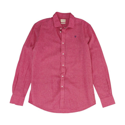 Pink Solid Long Sleeve Button Down