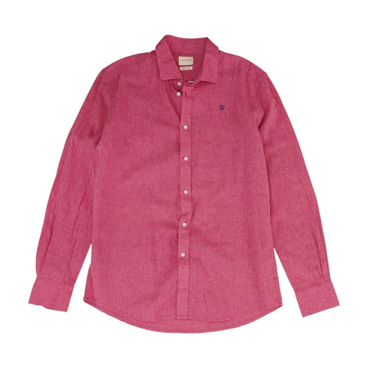 Pink Solid Long Sleeve Button Down
