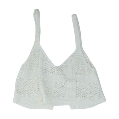 White Cropped Knit Top